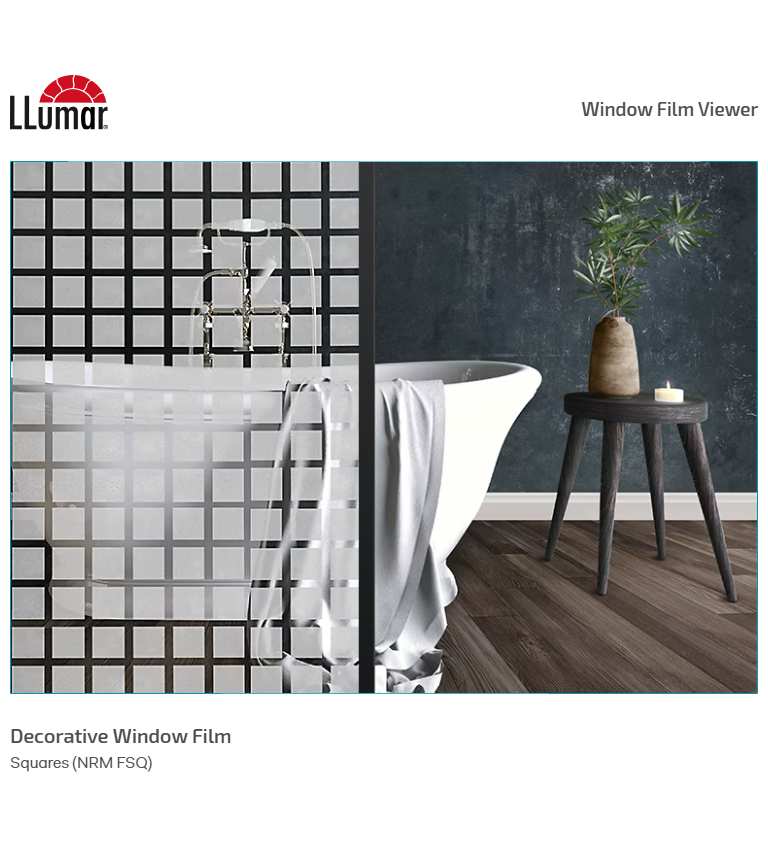 LLumar Window Film Simulation (16) folie decorativă cu pătrate pentru geamuri – model NRM FSQ